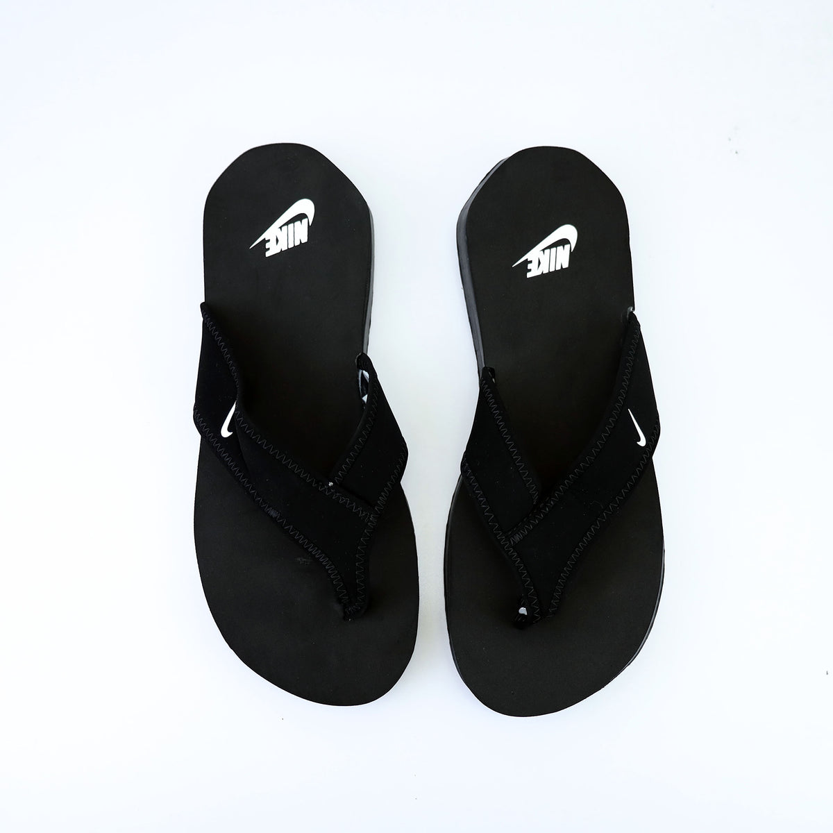 Nke V-Shaped Straps Flip Flops in Black