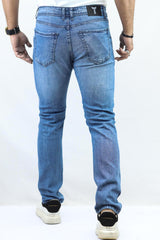 Slim Fit Turbo Jeans In Sky Blue