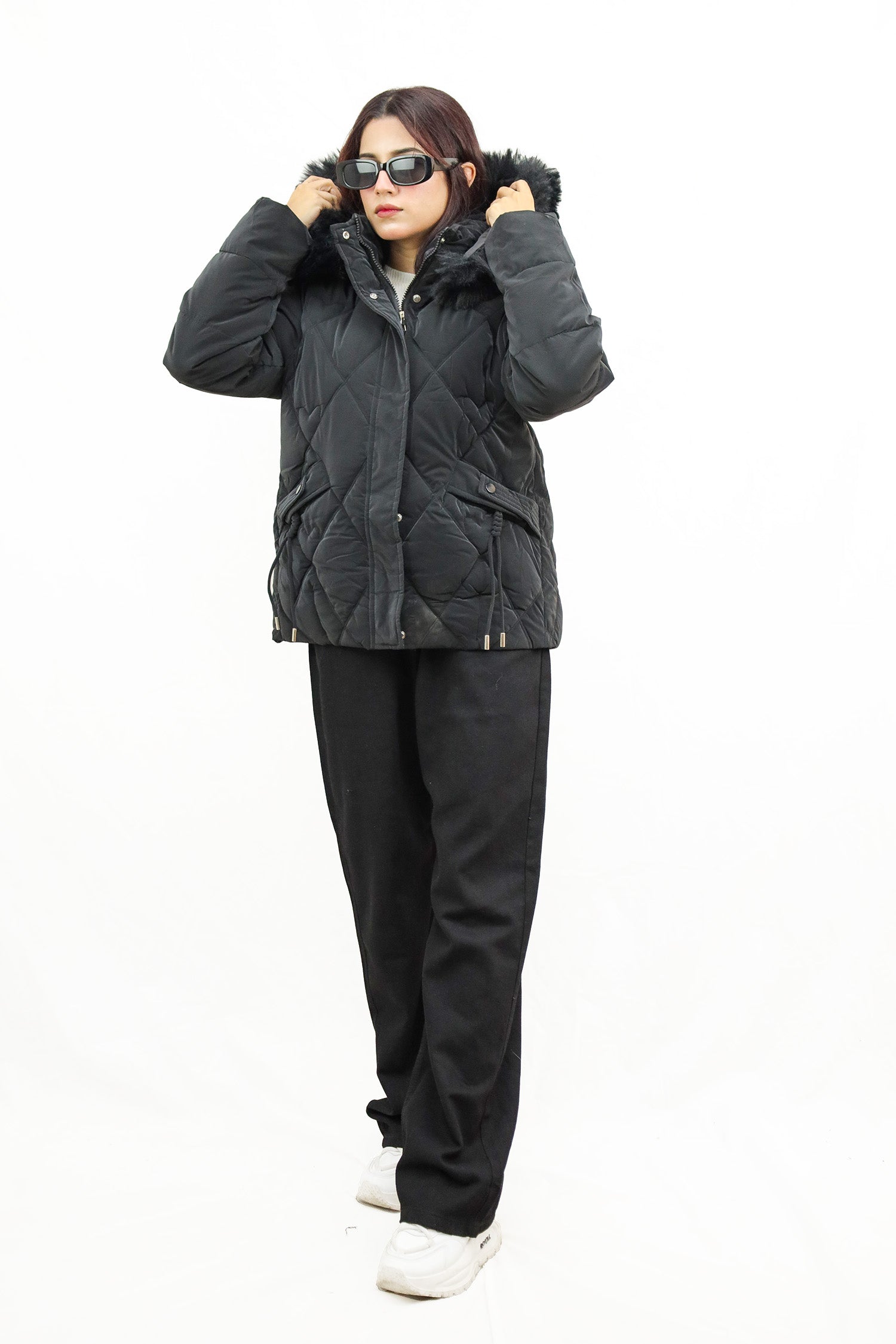 Wind Breaker Diamond Quilted Women Imported Puffer Jacket