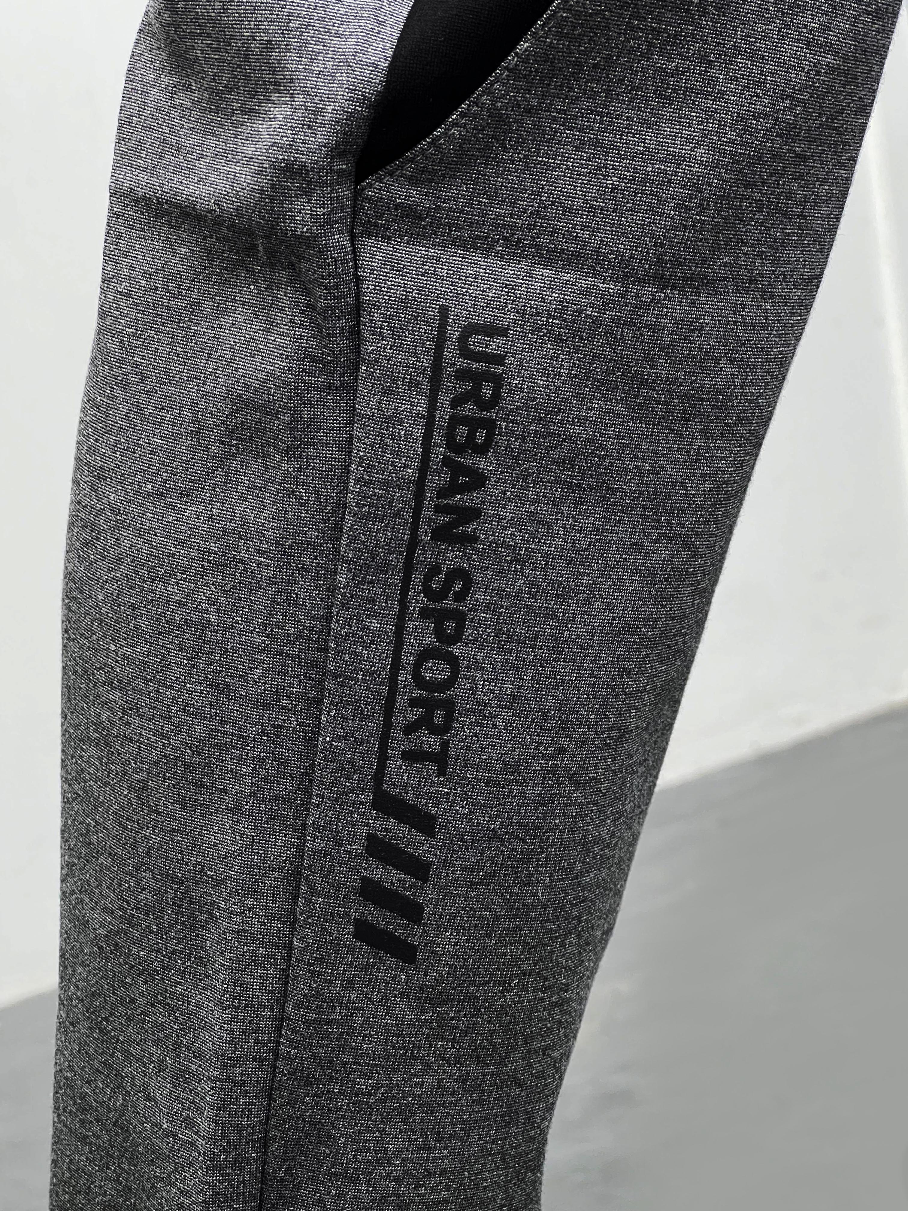 Men Imported Trouser With Reflector Logo In Charcoal Grey