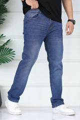 Turbo Refined-Cut Tailored Slim Fit Jeans In Navy Blue