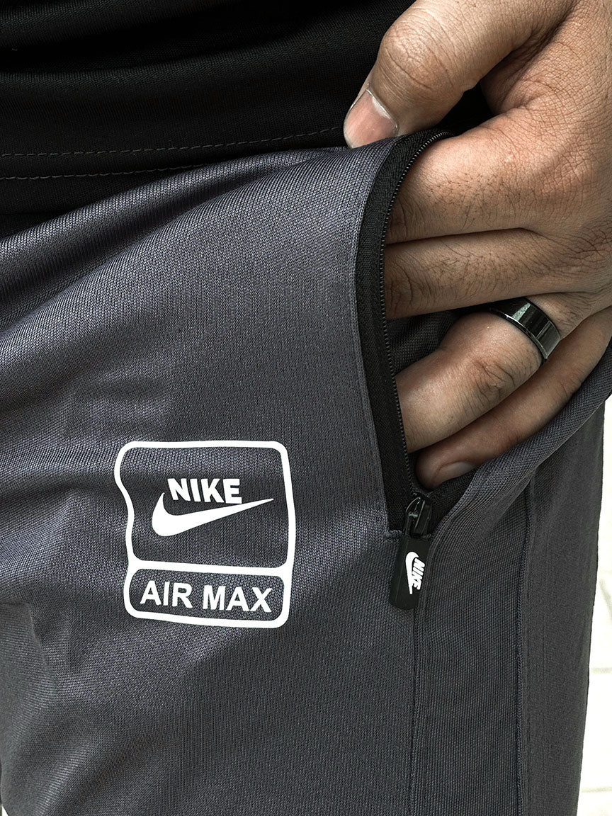NKE Air Max Front Print Logo Men Trouser In Grey