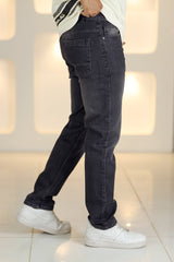 Loose Fit Light Faded Turbo Jeans in Dark Grey