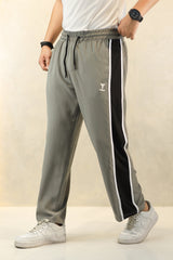 Turbo Panel Typography Micro Loose fit Trouser in Light Grey