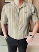 Turbo Spring Edit Textured Casual Shirt In Beige