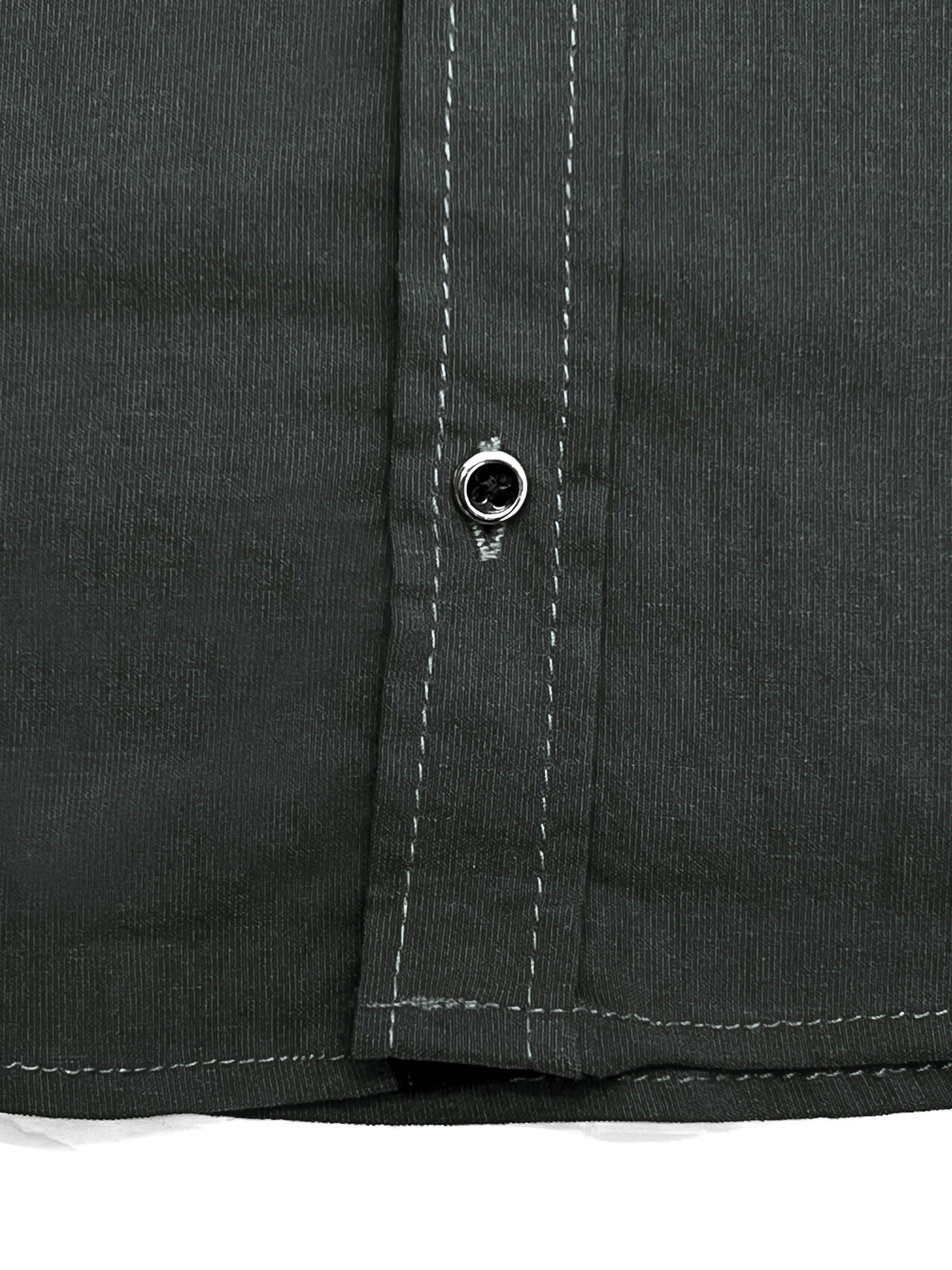 Self Textured Elastic Shirt In Grey