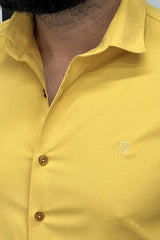 Burby self Texture Men Casual Shirt In Light Yellow