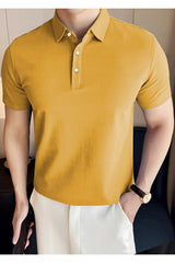 Cropped Collar Plain Turbo Jumper Polo Shirts