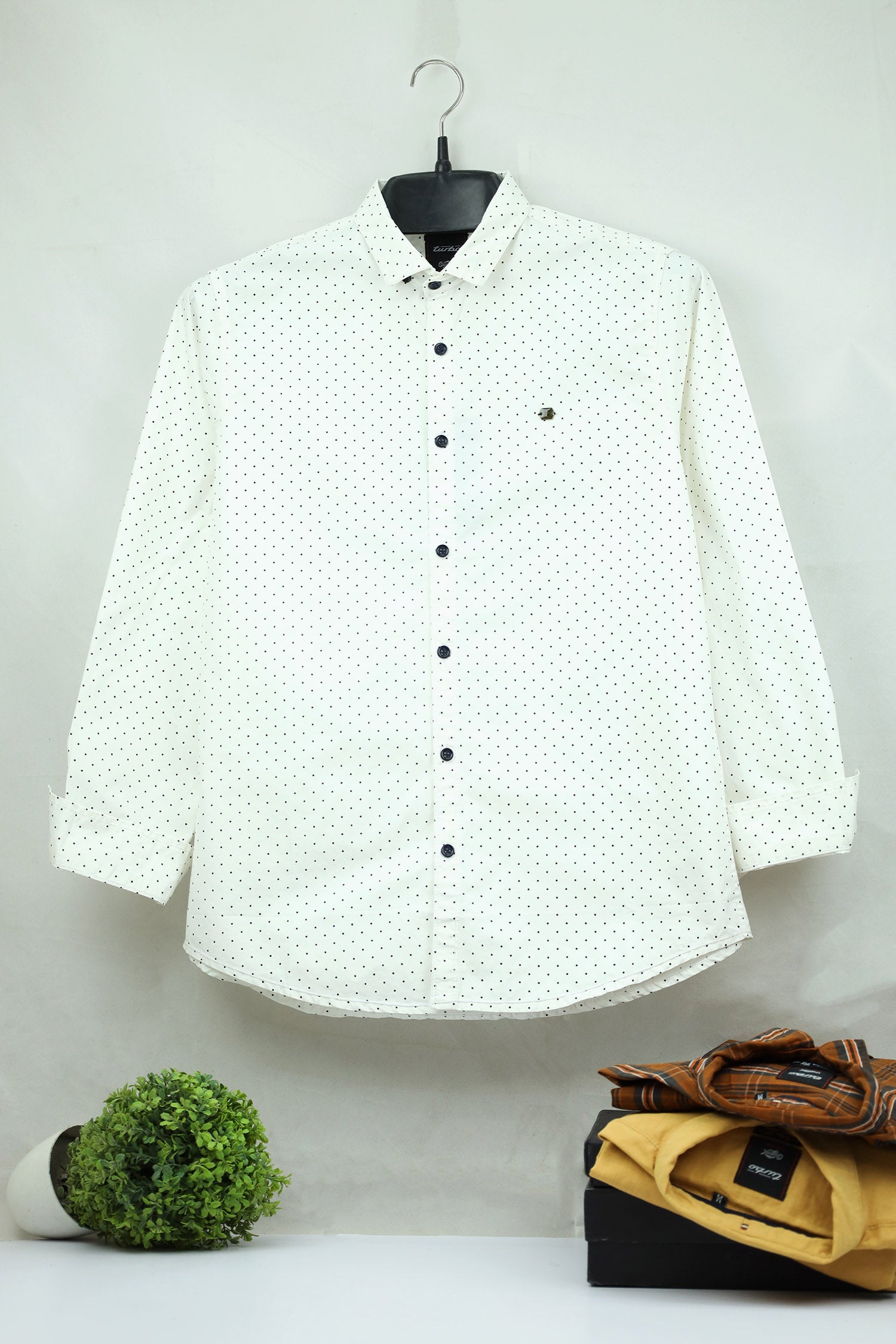 All Over Doted Printed Full Sleeve Casual Shirt