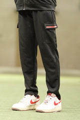 Turbo Collar Style Men Zipper Tracksuit in Black