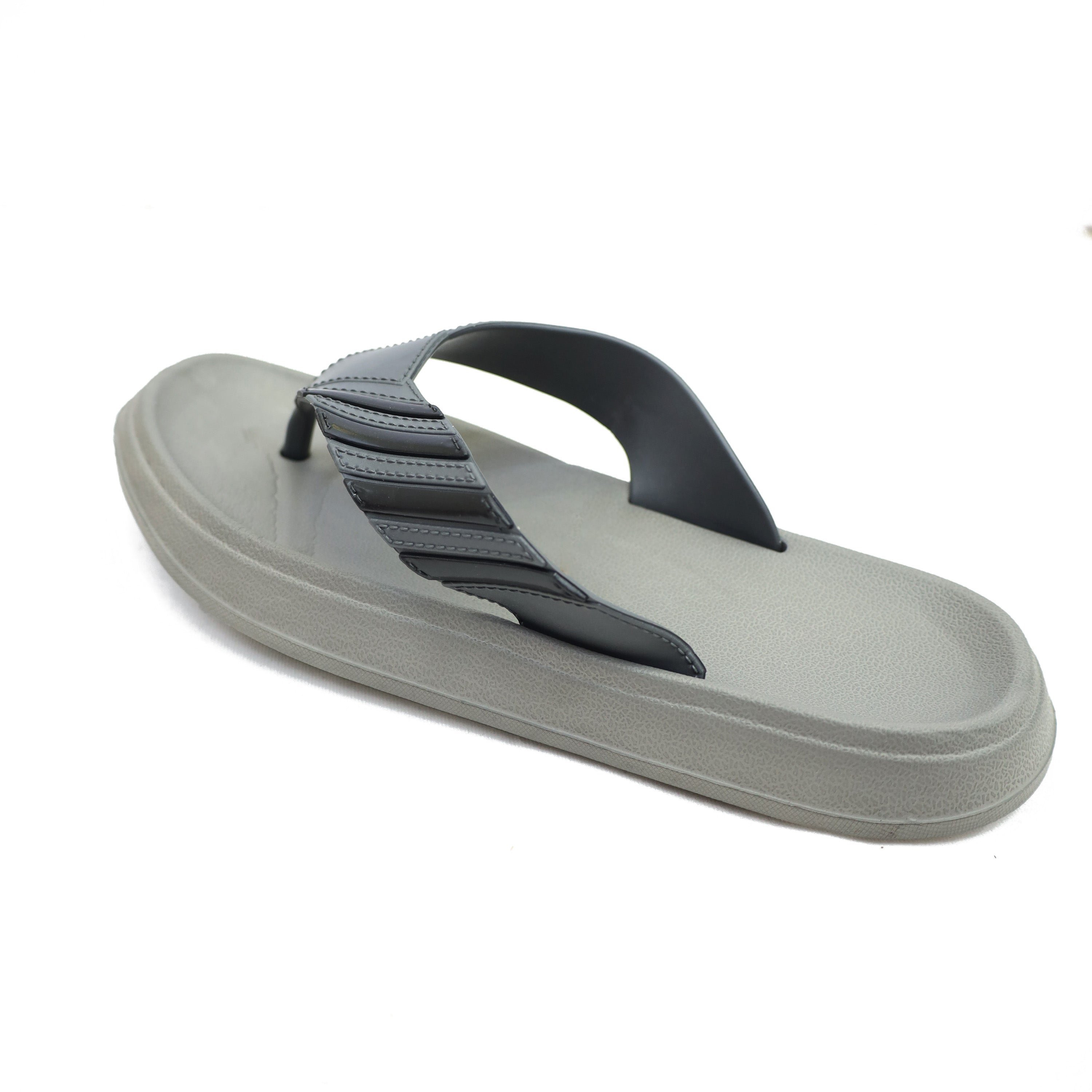 Stripe V-Shaped Straps Men Flip Flops in Grey