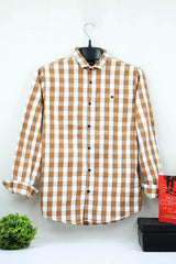 Checked Box Design Full Sleeve Casual Shirt