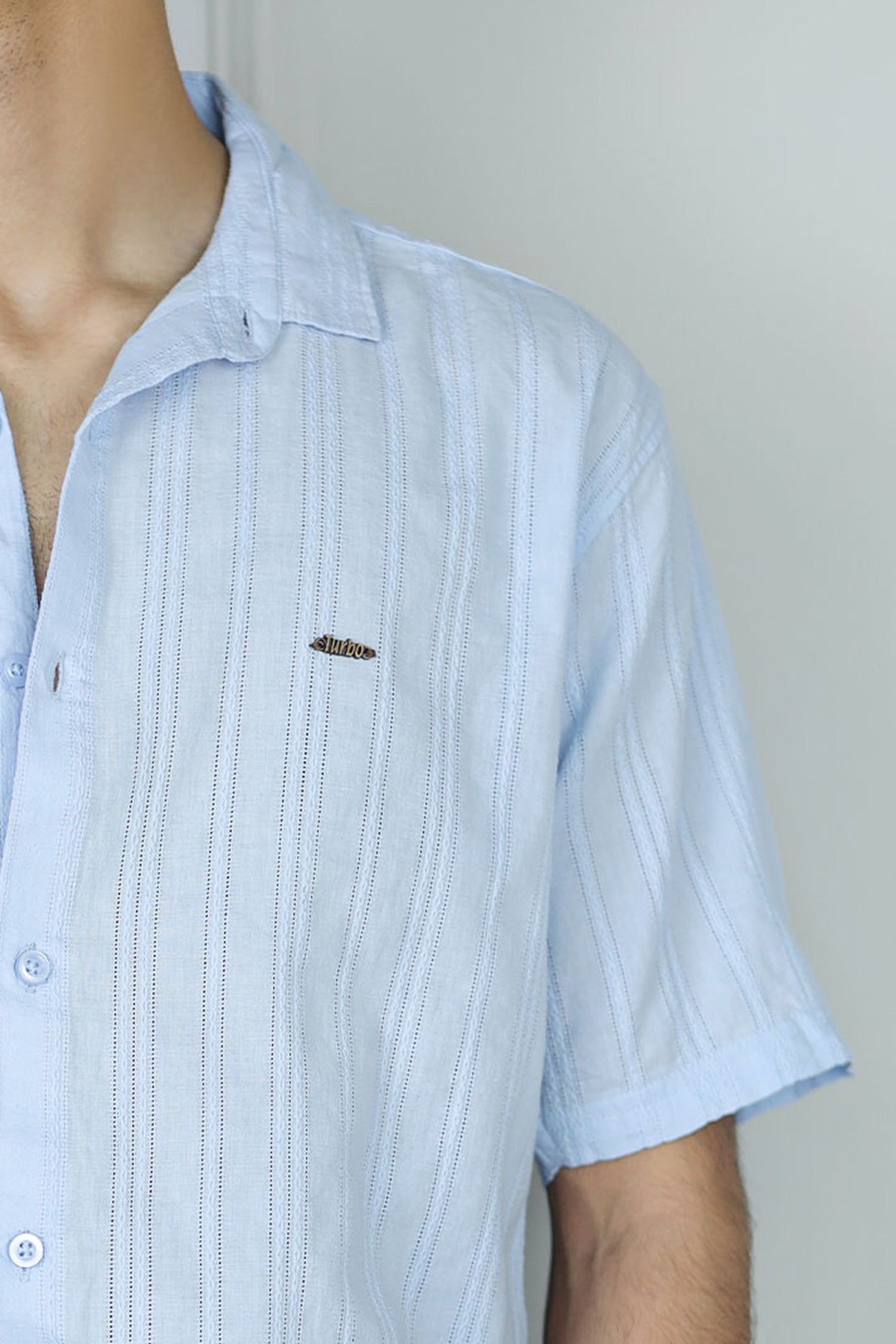 Turbo Wave Texture Crochet Casual Shirt