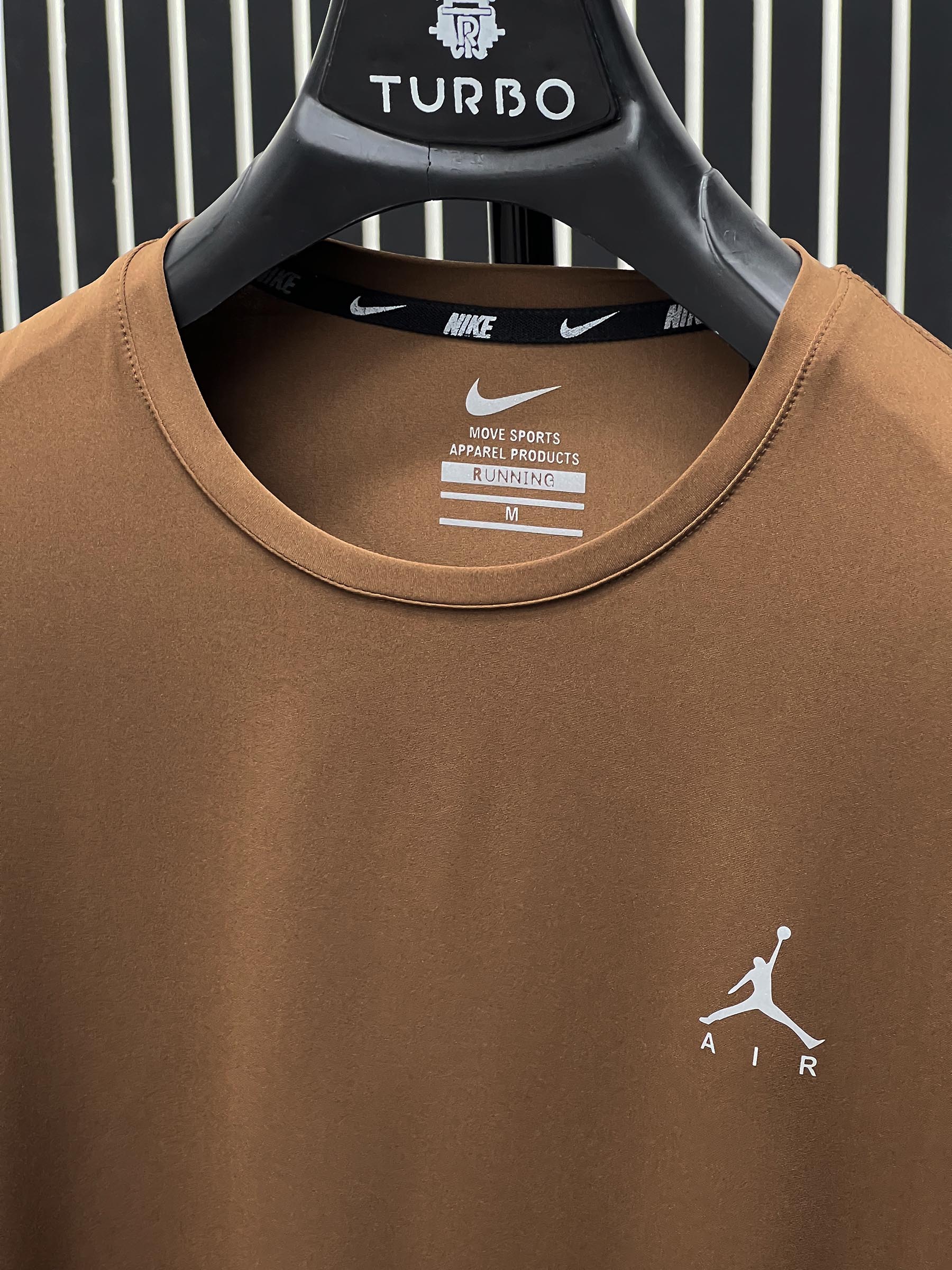 Imported Dry Fit Tee With Reflector Logo In Camel