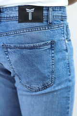 Slim Fit Turbo Jeans In Sky Blue