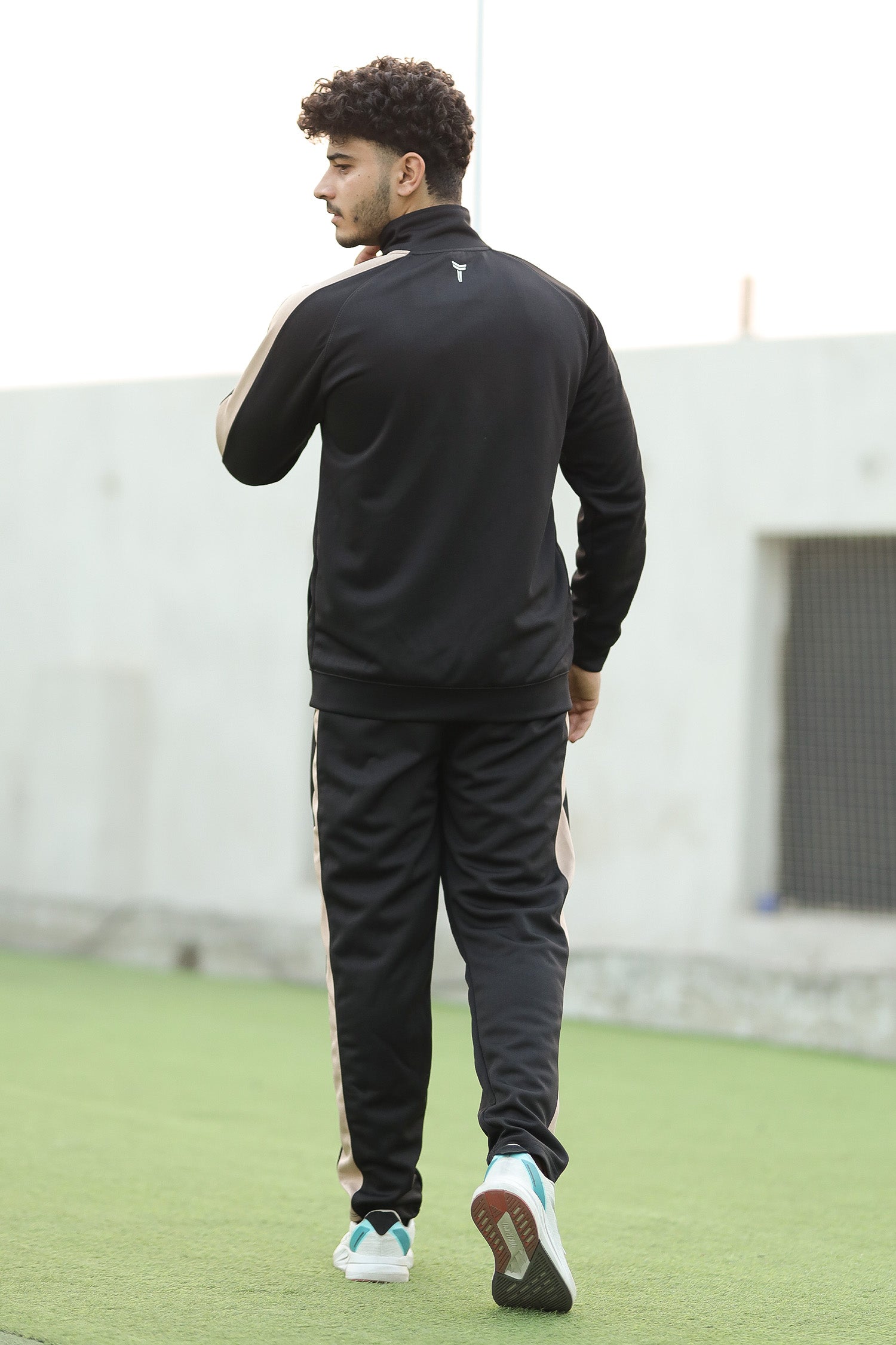 Turbo Panel Line Men Zipper Tracksuit In Black