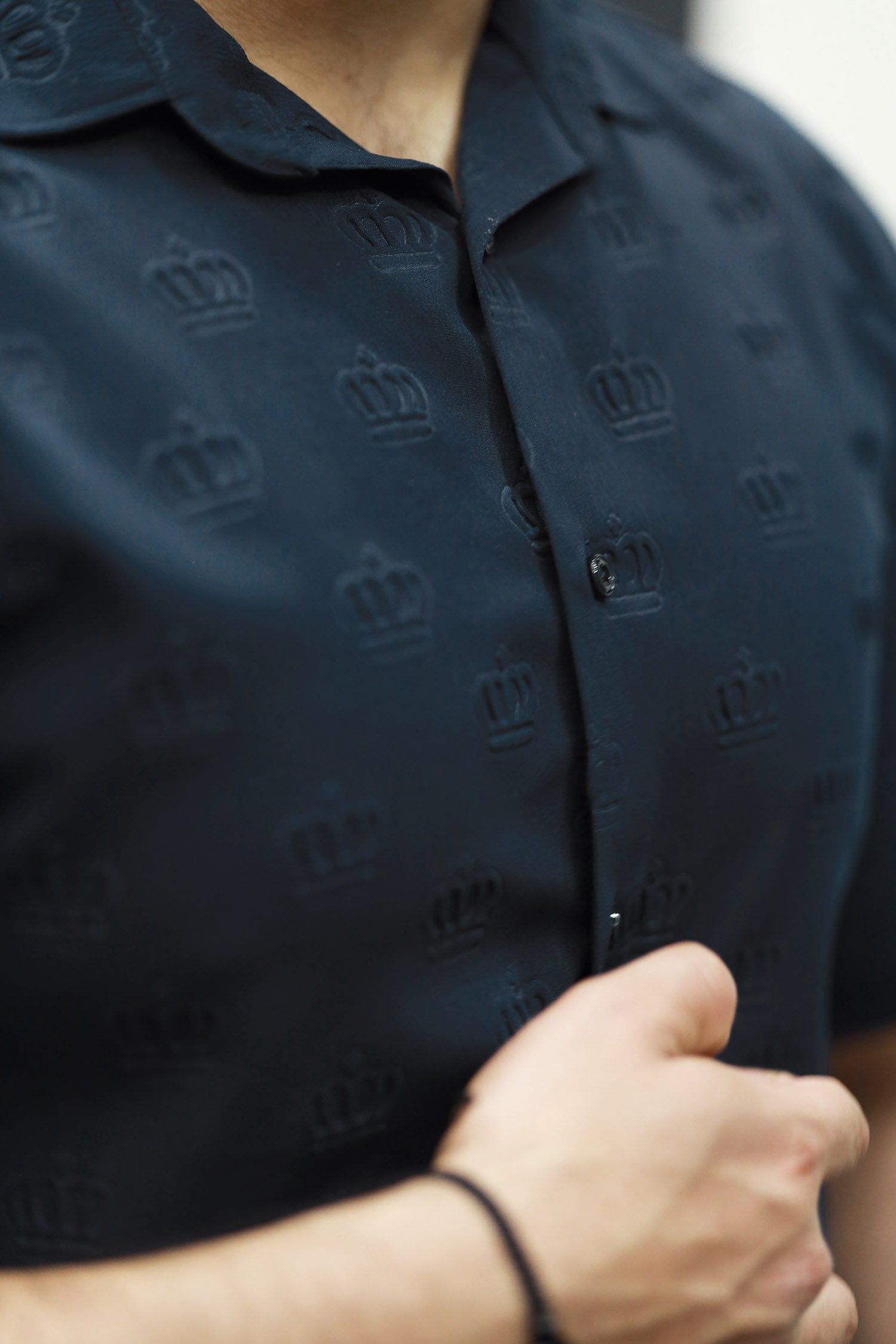 Embossed Crown All Over Casual Shirt