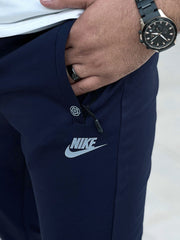 NKE Front Print Logo Men Trouser In Navy Blue