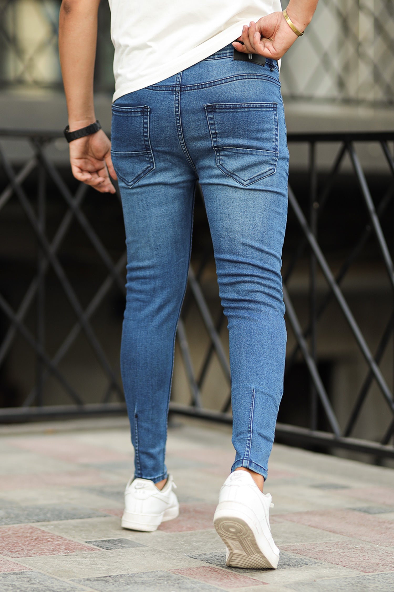 Turbo Classic Plain Ankle Fit Jeans In Sky Blue