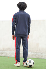 Turbo Panel Line Men Zipper Tracksuit In Navy Blue