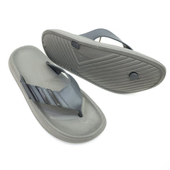 Stripe V-Shaped Straps Men Flip Flops in Grey