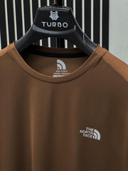 Imported Dry Fit Tee With Printed Logo In Camel