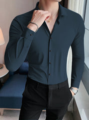 Versatile Smooth Texture High Elastic Full Sleeve Shirt