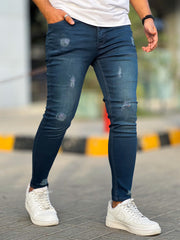 Turbo Rough Ankle Fit Jeans in Dirty Blue