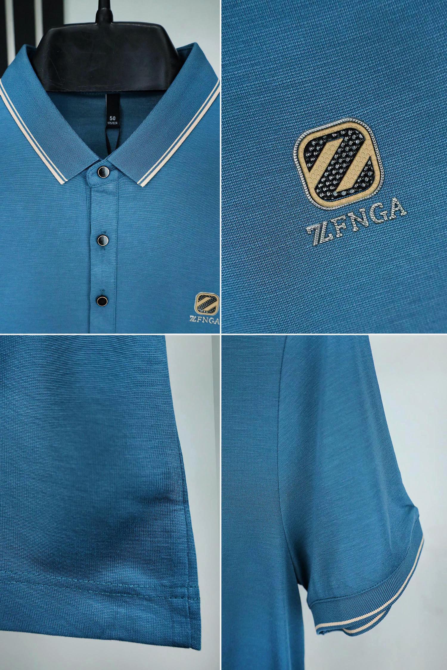 ZFNG Front Logo Men Polo Shirts