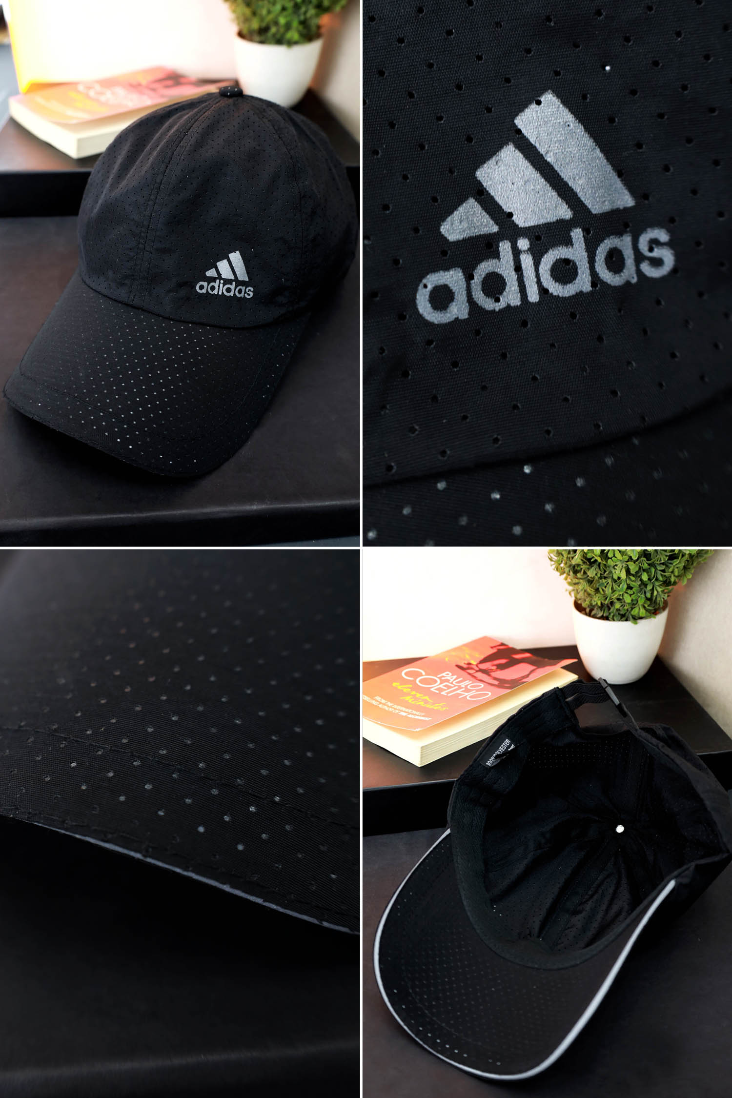 Adds Embroidered Logo Breathable Dry Fit Cap In Black