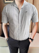 Turbo Down Box Collared Casual Shirt In Slate Grey