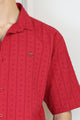 Turbo Puff Clasic Thread Casual Shirt In Maroon