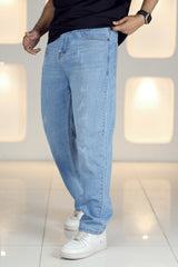 Loose Fit Premium Turbo Jeans in Sky Blue