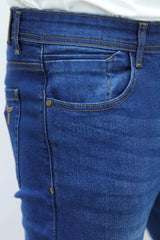 Light Faded Turbo Ankle Fit Jeans In Blue