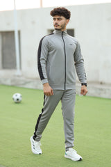 Turbo Panel Line Men Zipper Tracksuit In Light Grey