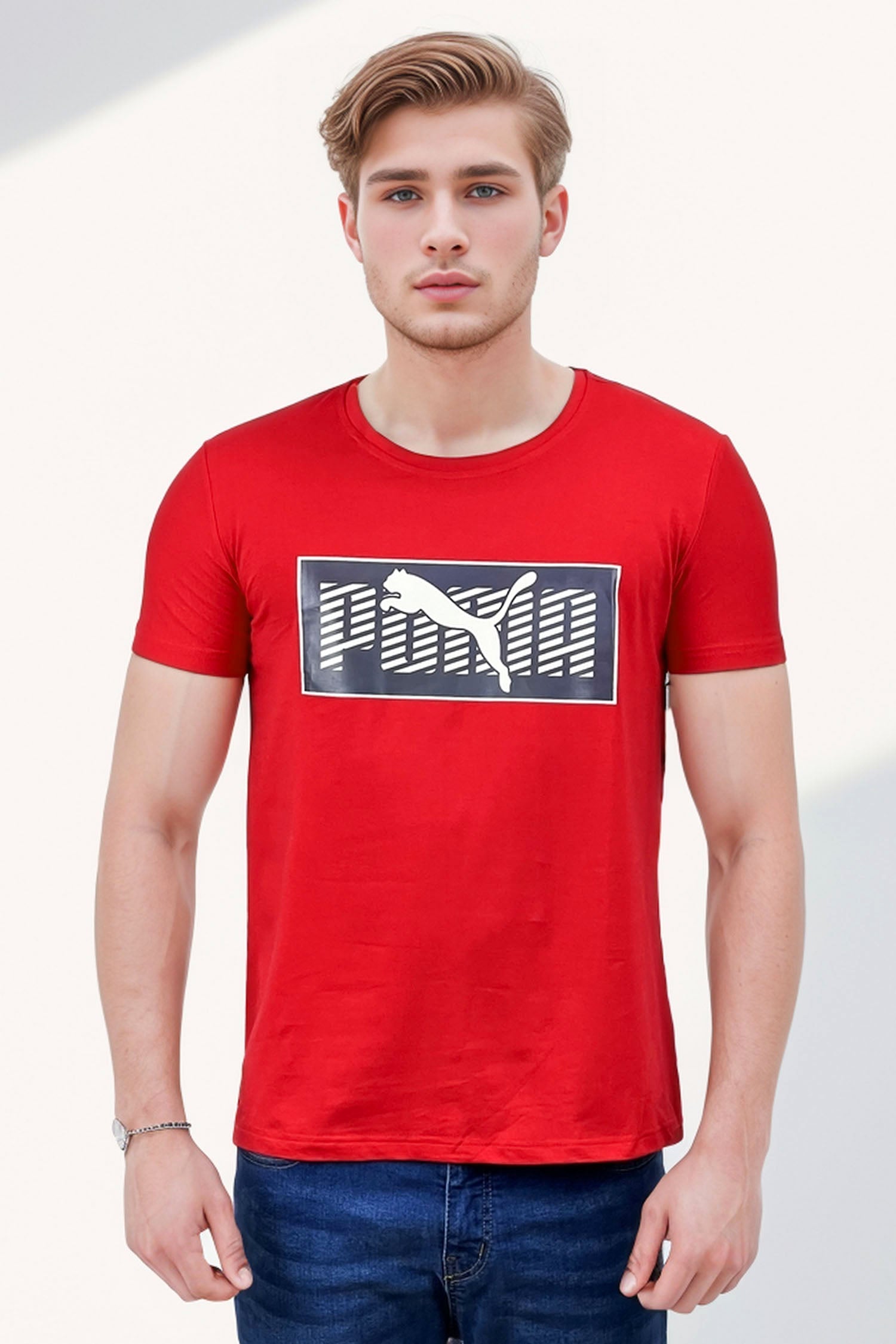 Puma Printed Logo Round Neck T-Shirt