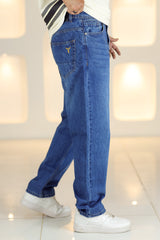 Loose Fit New Shades Turbo Jeans in Navy Blue