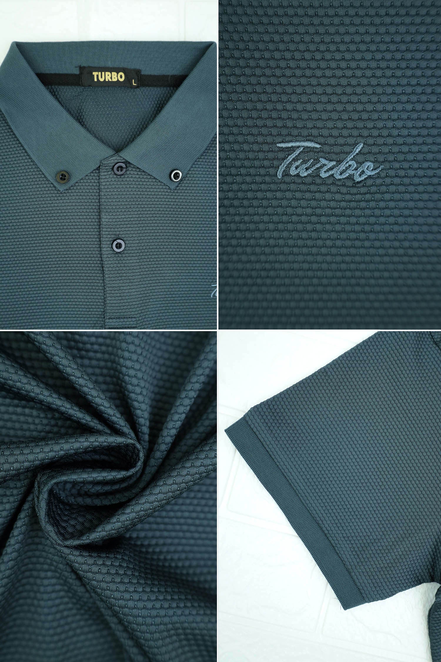 Self Texture Turbo Signature Polo Shirts