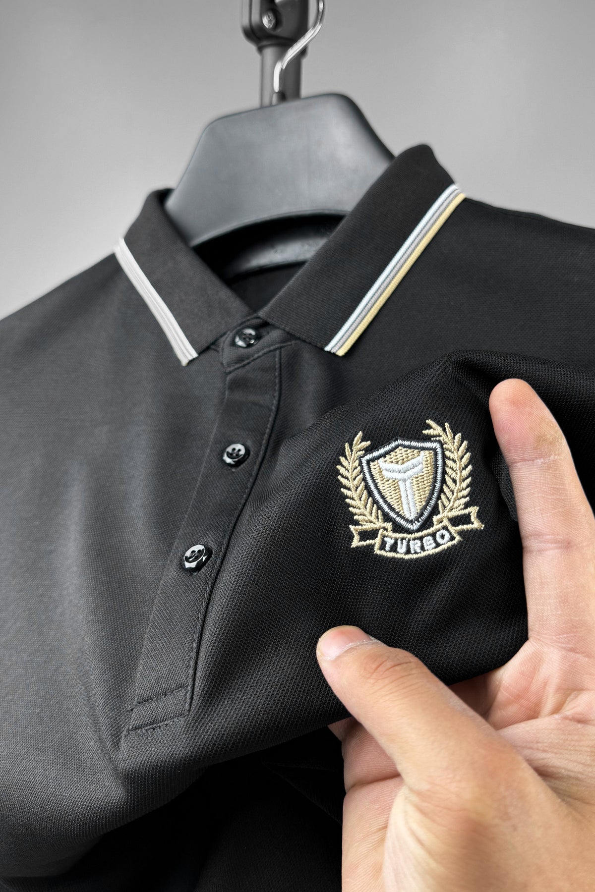 Turbo Pure Passion Men's Polo Shirt In Black
