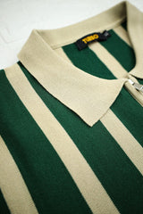 Vertical Lining Cropped Collar Men Jumper Polo Shirts