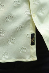 Embossed Crown All Over Casual Shirt In Beige
