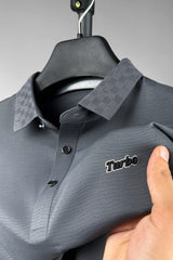 Turbo Luxury Breathable Stitchless Men's Polo Shirt In Dark Grey