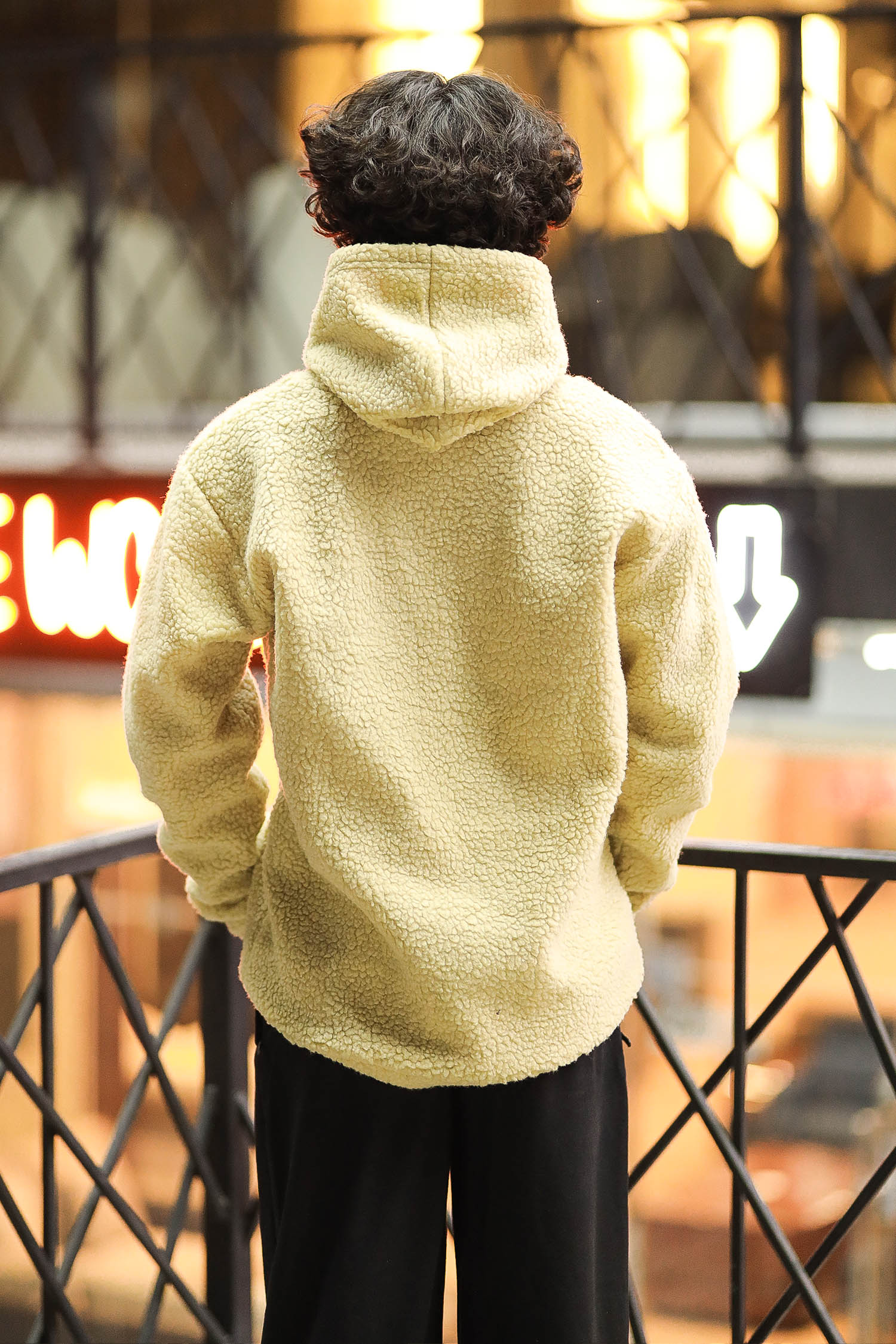 Turbo Cozy Imported Sherpa-Lined Hoodie In Creem