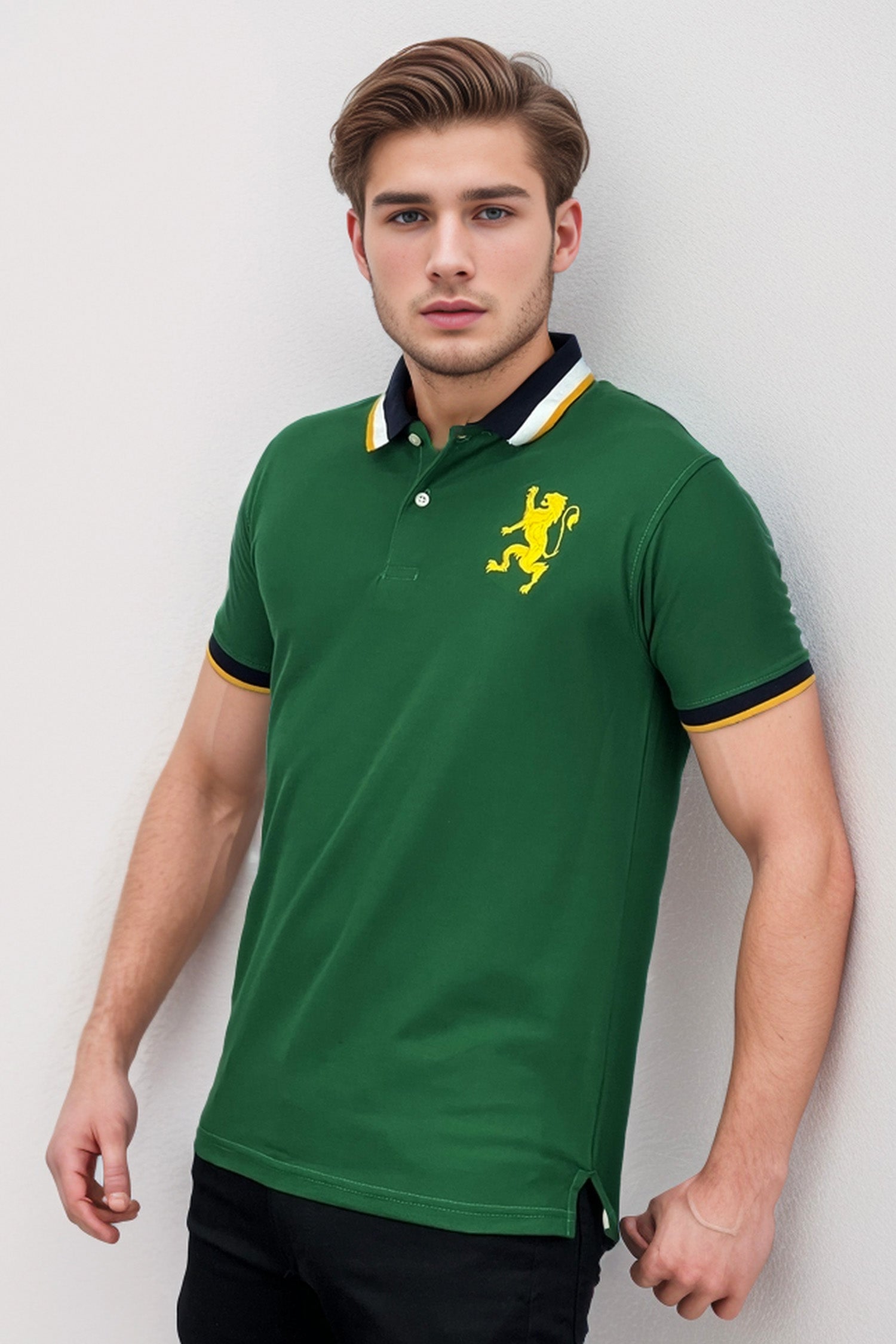 Giordno Front Logo Men Polo Shirts