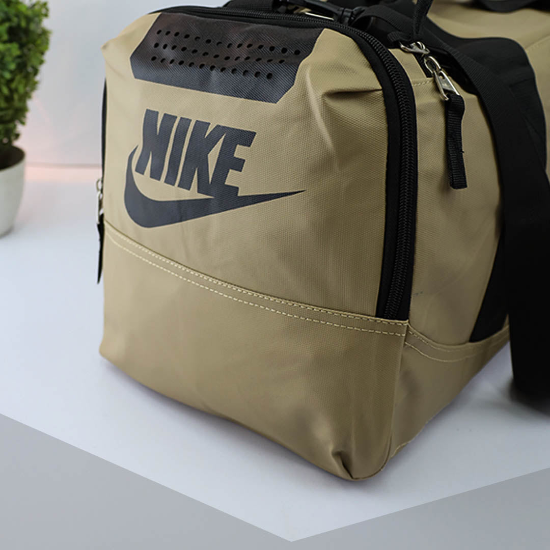 Nke Front & Back Logo Travel Bag In Light Skin