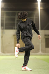 Turbo Collar Style Men Zipper Tracksuit in Black