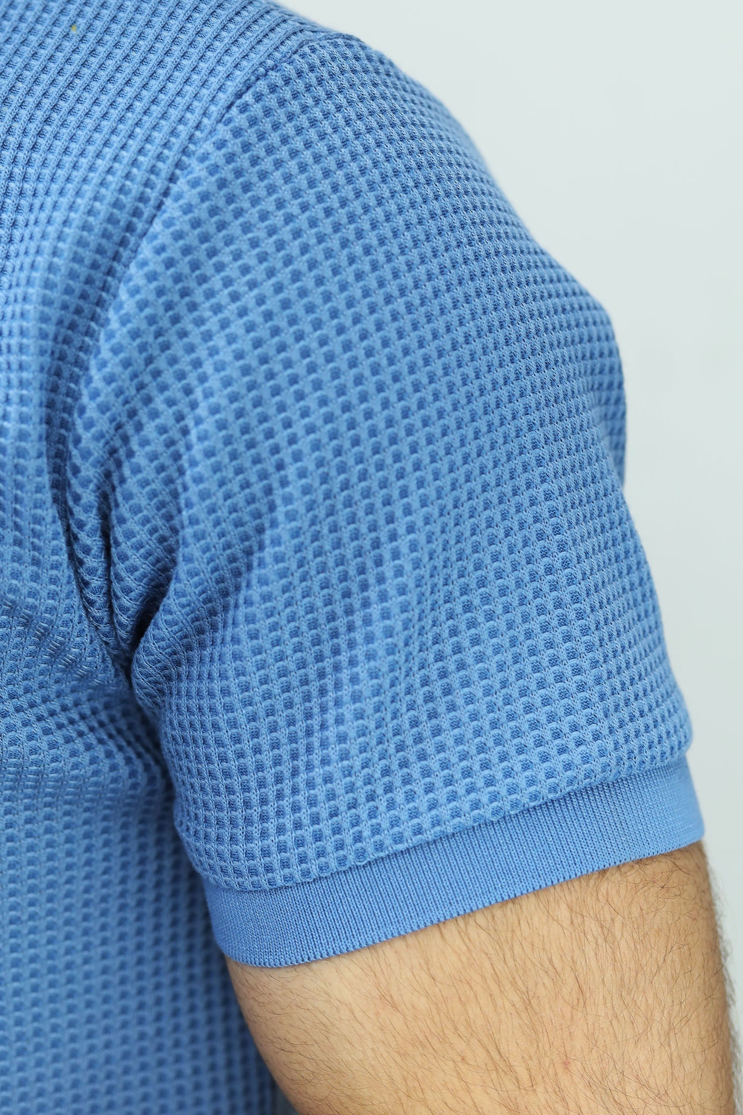 Self Texture Turbo Men Polo Shirt In Blue