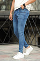 Turbo Classic Plain Ankle Fit Jeans In Sky Blue