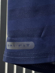 Cropped Collar Imported Dry Fit Polo In Navy Blue