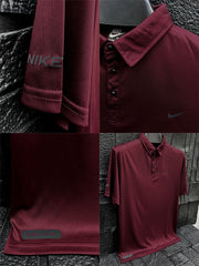 Dry Fit Polo With Front Logo In Maroon